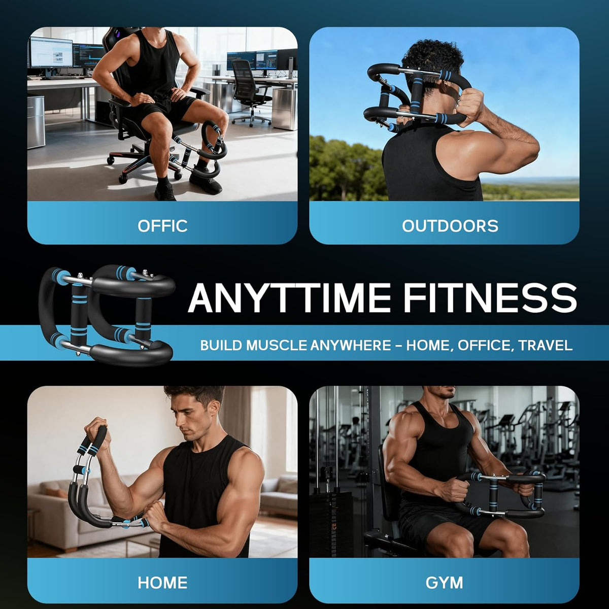 Twister arm Trainer, Adjustable Resistance (40-140 lbs) Chest Workout Equipment,Forearm Power Exercise bar , pectoralis spinalis Device, Portable Detachable Design