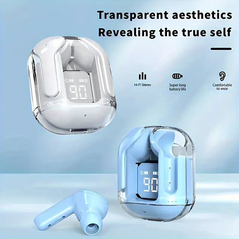 Wireless Earbuds with LED Display, Touch Control, Stereo Sound, Type-C Charging, Built-in Mic, and Long Battery Life – Ideal for Gaming, Music, Sports, and Business.