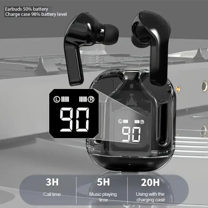 Wireless Earbuds with LED Display, Touch Control, Stereo Sound, Type-C Charging, Built-in Mic, and Long Battery Life – Ideal for Gaming, Music, Sports, and Business.